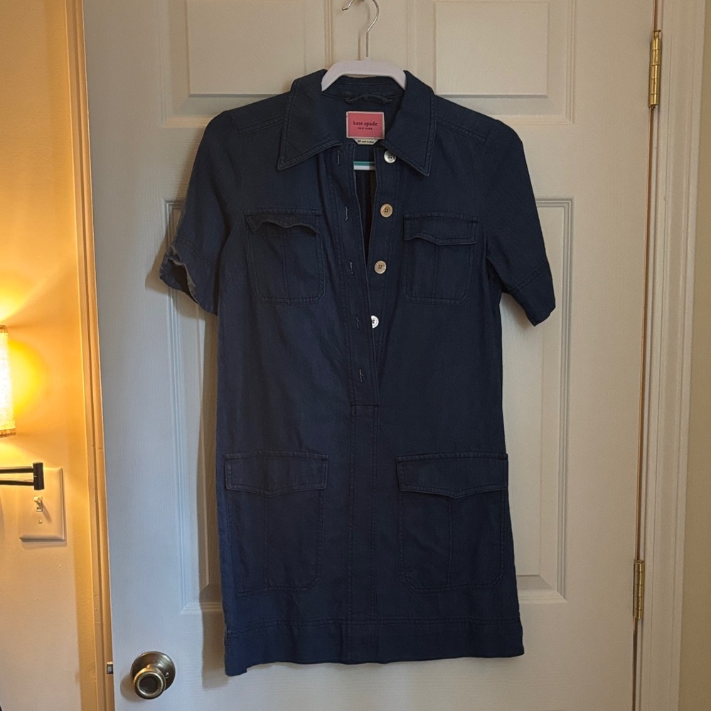 Kate Spade Dark Blue Short Sleeve Dress